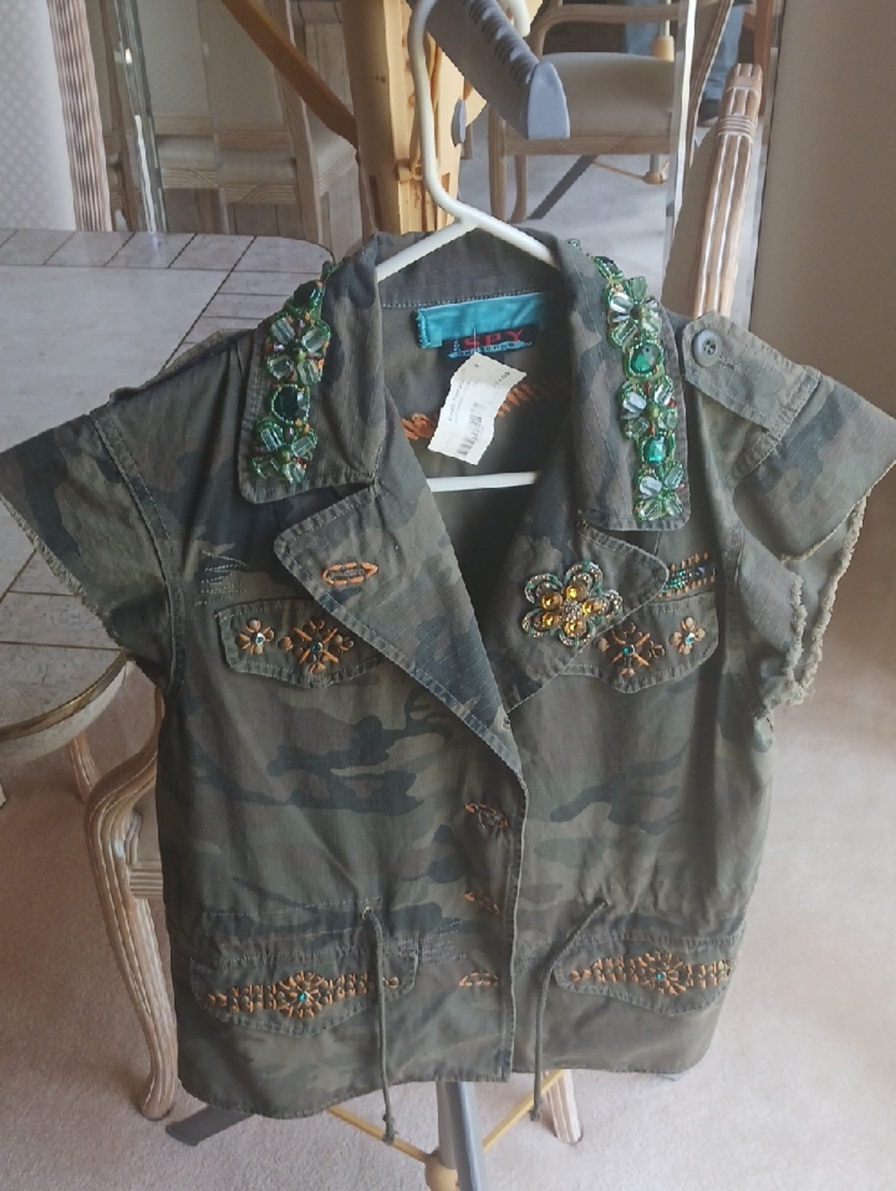 Vintage Women's Vest Brand- SPY EXCHANGE,sz M ,,camo & Embellishments,,NEW/Tags